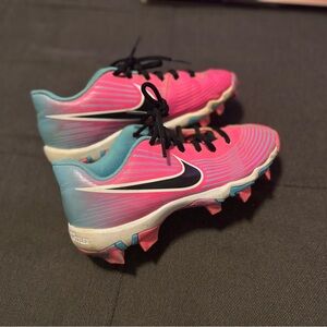 Nike Pink and Blue Softball Cleats